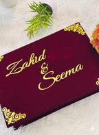 Maroon Nikah Booklet with Box & Pen