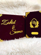 Maroon Nikah Booklet with Box & Pen