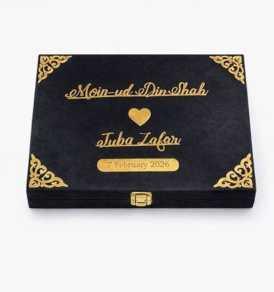 Black Nikkah Booklet With Pen & Box Secondary image
