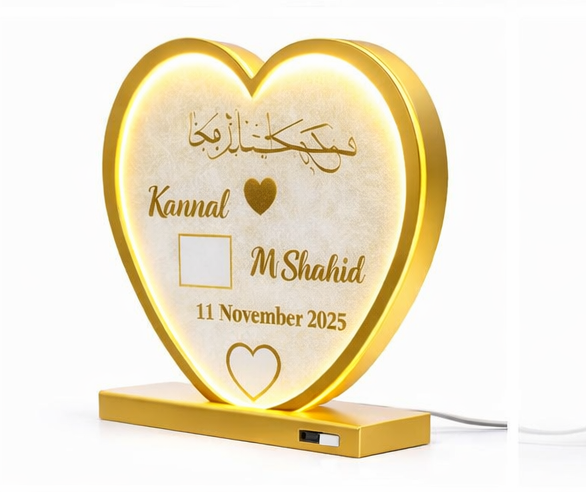 Heart shaped LED wedding keepsake