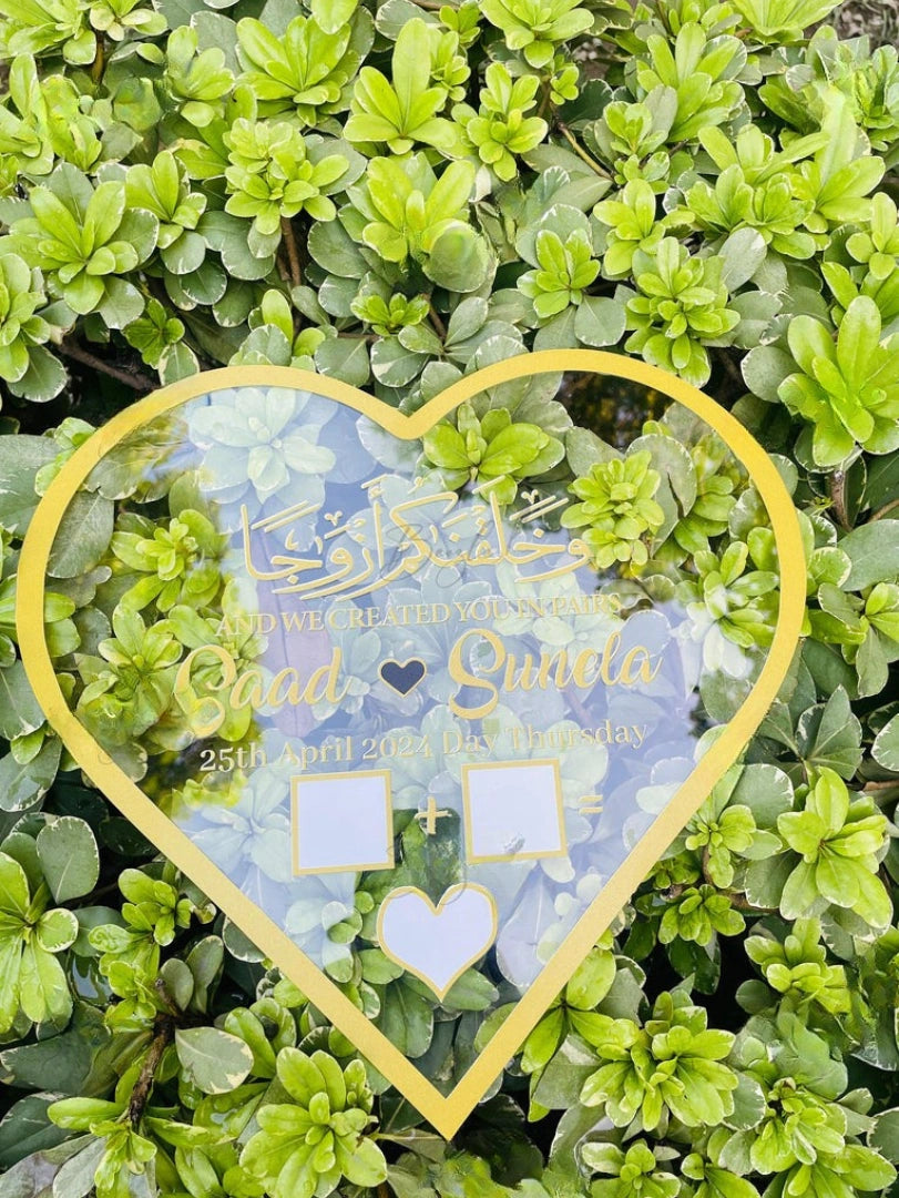 Heart Shaped Nikkah Thumb Board