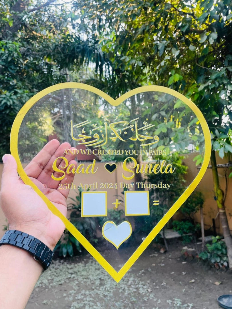 Heart Shaped Nikkah Thumb Board Main image