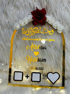 Nikah Thumb Board Decorated White Red Roses