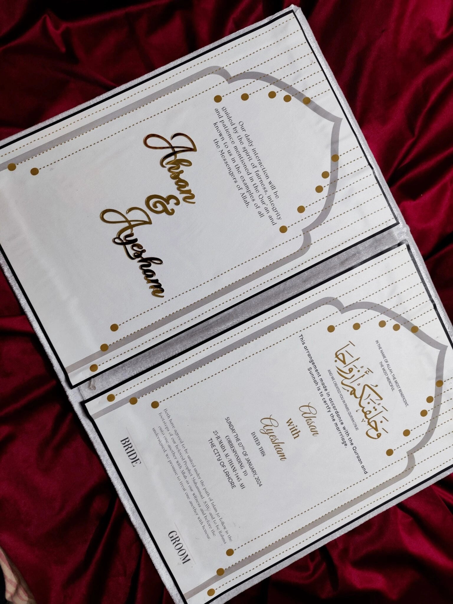Nikkah Nama Booklet White