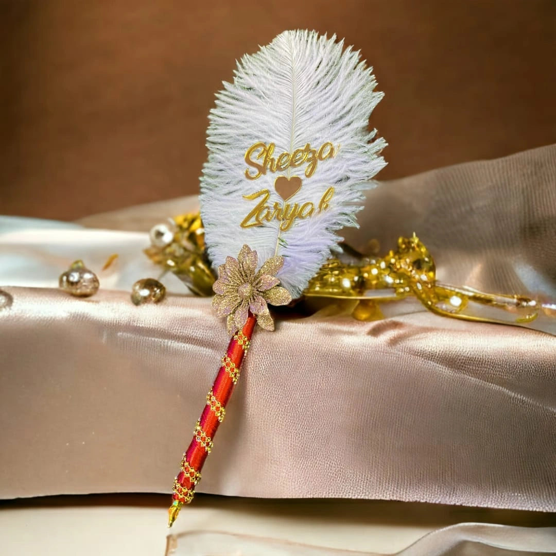 Nikkah Pen - Red & White Main image