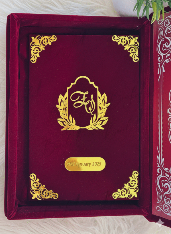 Maroon Nikah Booklet with Box & Pen - Image 4