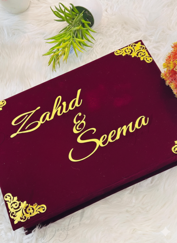 Maroon Nikah Booklet with Box & Pen - Image 5