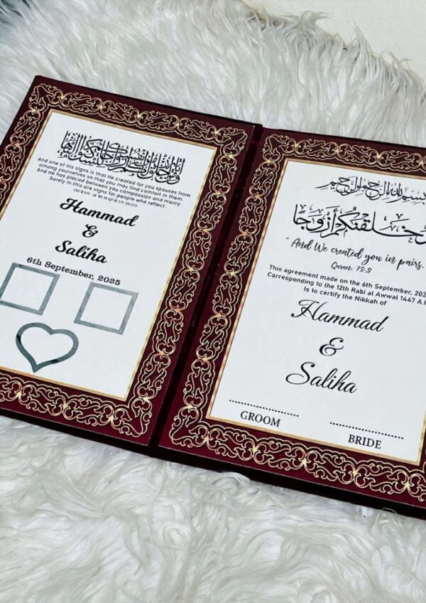 Custom Velvet Nikkah Booklet BOX 010 - Image 4