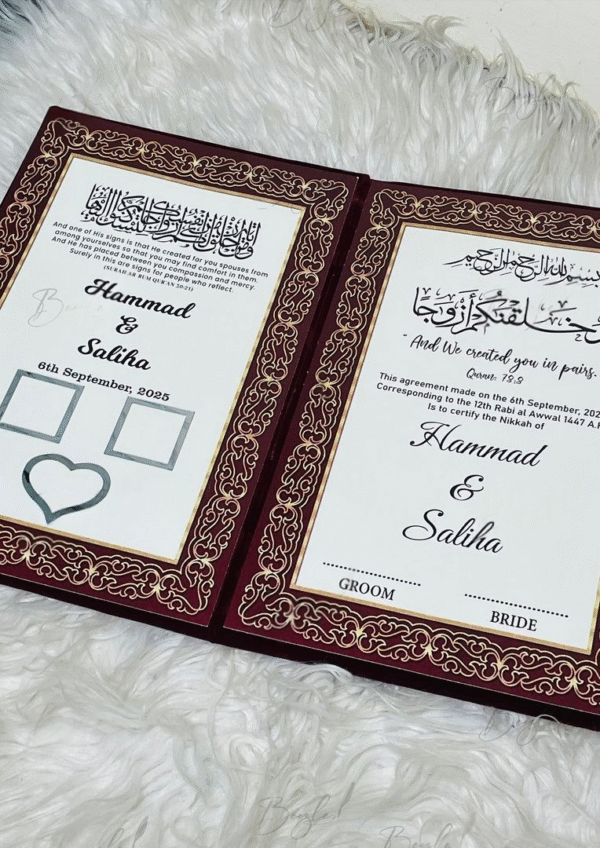Custom Velvet Nikkah Booklet BOX 010 - Image 2