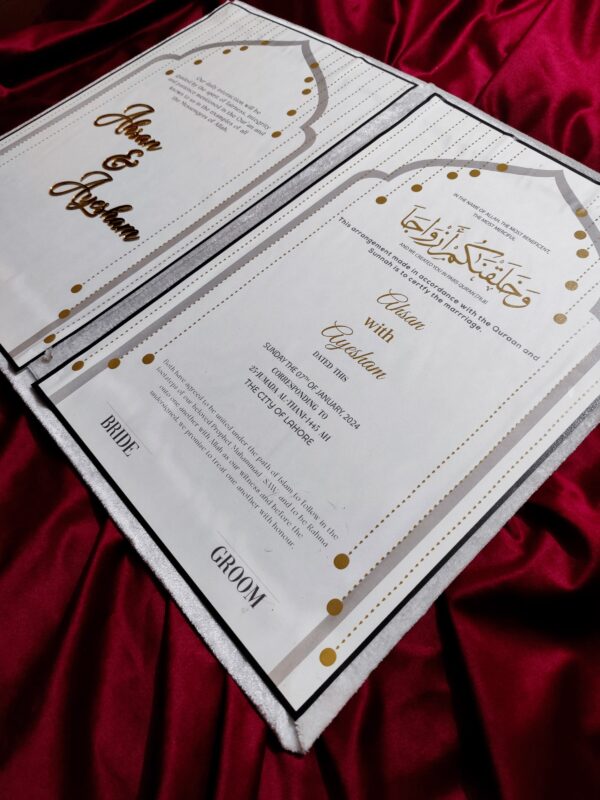 Nikkah Nama Booklet White - Image 5