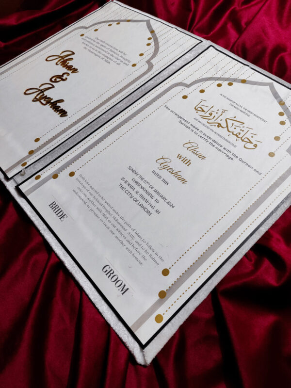Nikkah Nama Booklet White - Image 6