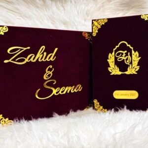 Maroon Nikah Booklet with Box & Pen
