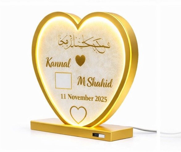 Heart Shaped LED Wedding Keepsake - Image 3