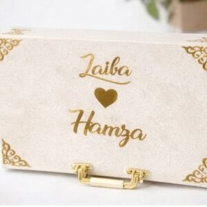 White Nikkah Booklet with Pen & Box (with lock)