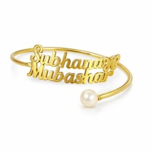 Custom Name Bracelet with Pearl