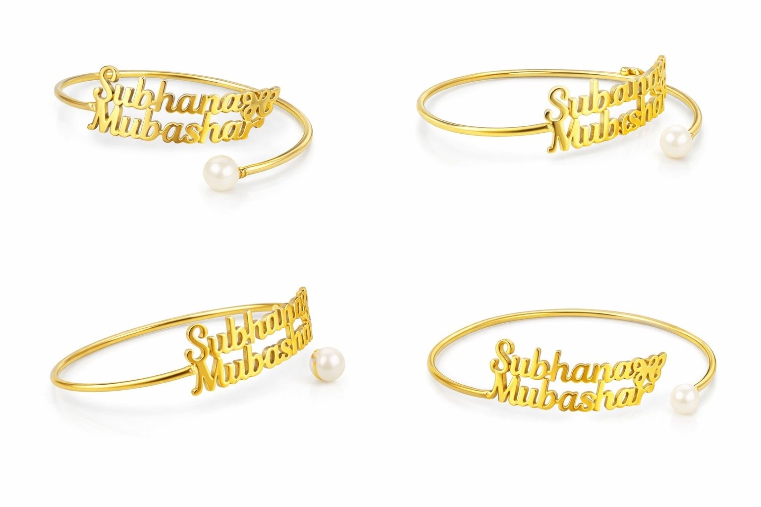 Custom Name Bracelet with Pearl - Image 2